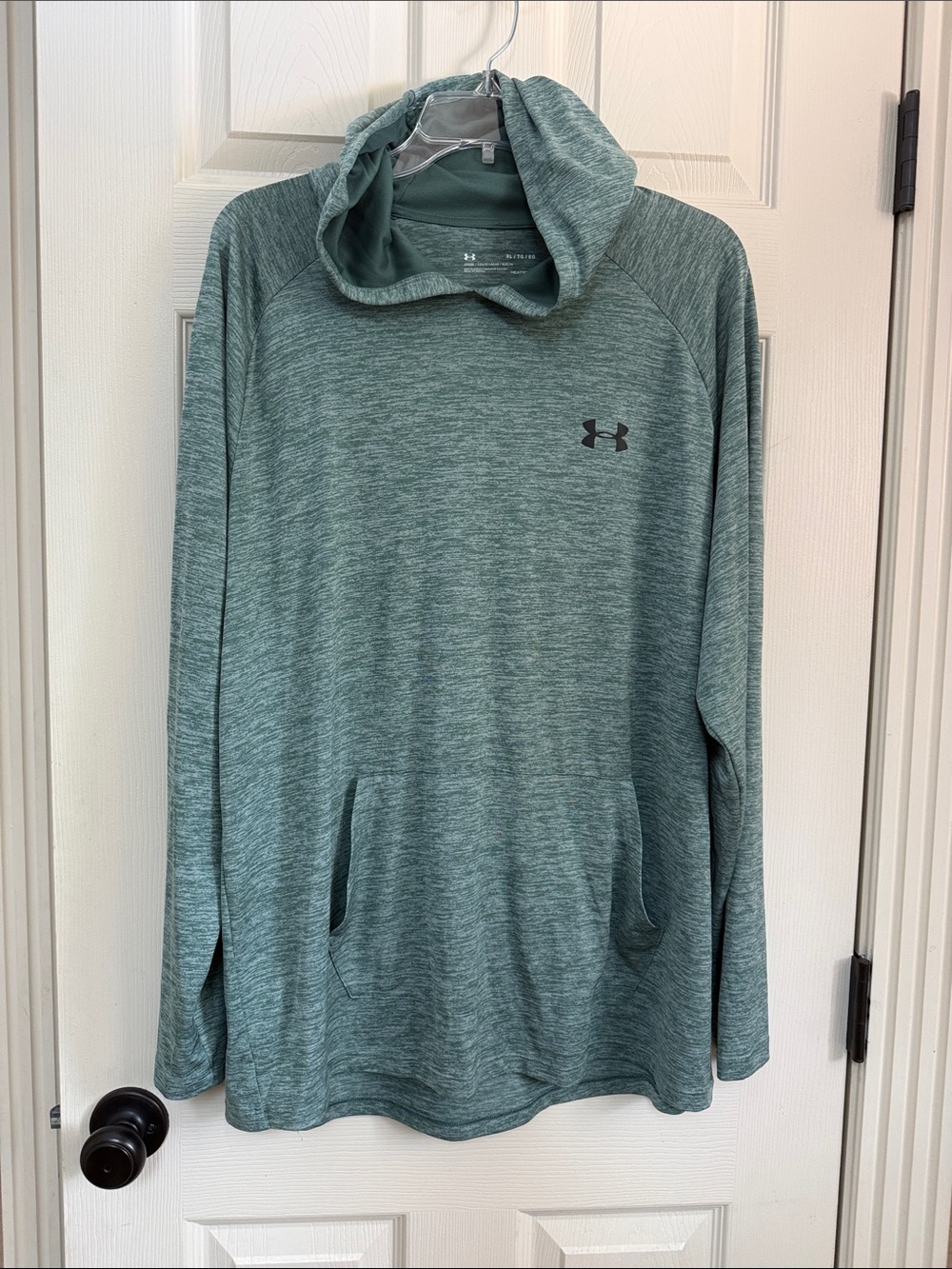 Under Armour loose Men's Heather Teal Green Hooded Performance Pullover